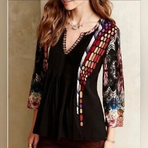 Boho Ranna Gill Embroidered Tunic Blouse